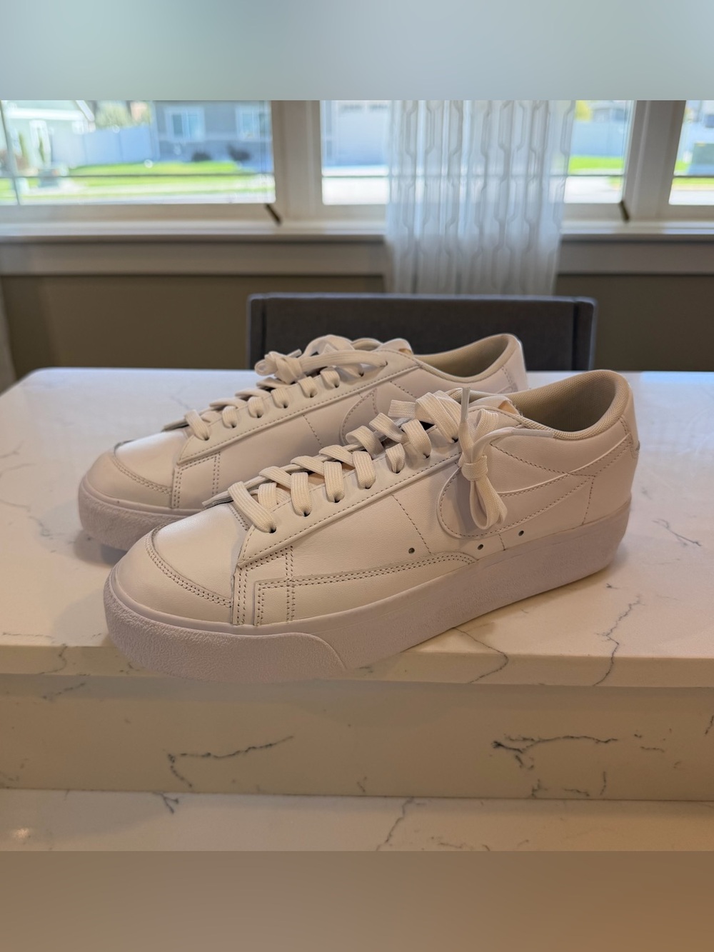 Nike Blazer Low Platform 'Triple White' Shoes Womens size 11.5